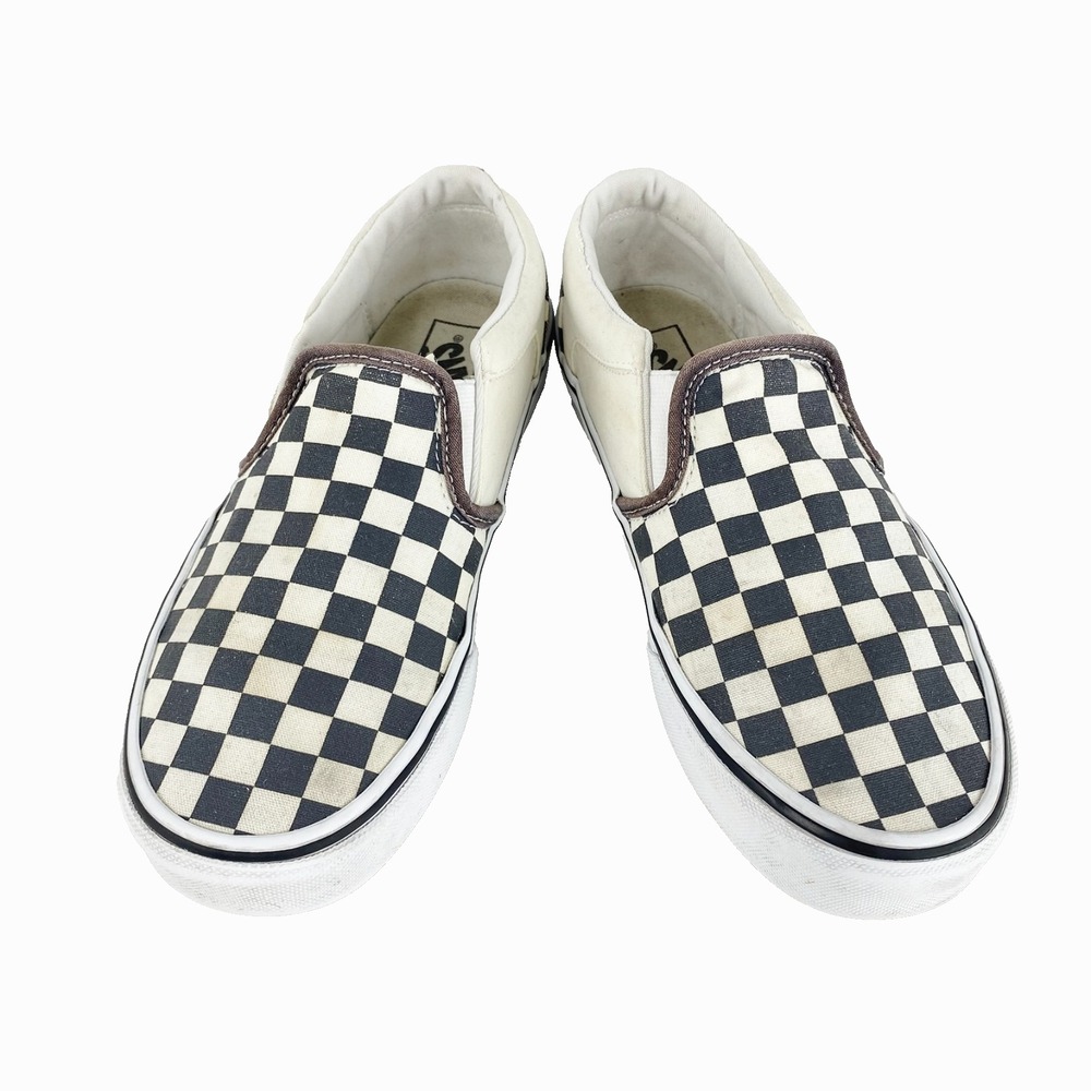 Vans Classic Checkerboard Slip On Tennis Shoes Skater Men's 7.5 Black & White
